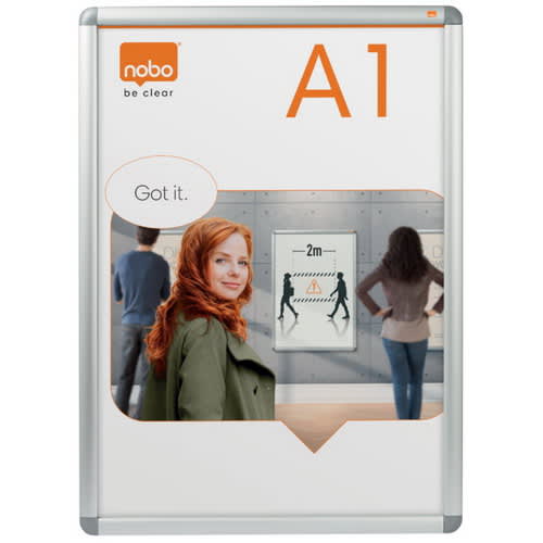 NOBO Vitrine porte-affiche clipsable, aluminium, anti-reflet en PVC, format A1 photo du produit Secondaire 1 L