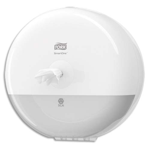 TORK Mini Distributeur de papier toilette en rouleau SmartOne T9 Blanc ABS - Diamètre 21,9 cm photo du produit Principale L