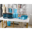 EXACOMPTA Porte-revues Iderama. Coloris Turquoise transparent. Dim. L29,2 x H32 x P11 cm photo du produit Secondaire 3 S