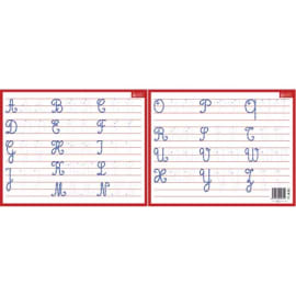 CBG Ardoise Blanche effa&ccedil;able &agrave; sec format 21 x 26,5cm, avec l'aphabet en majuscule cursive photo du produit