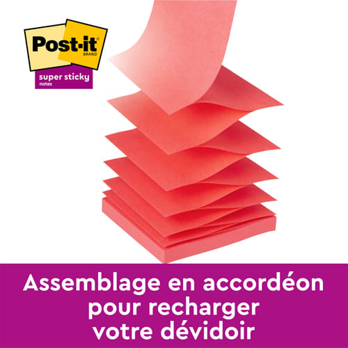 POST-IT Lot de 6 recharges Z-notes Super Sticky CARNIVAL 90 feuilles 76x76 mm photo du produit Secondaire 2 L