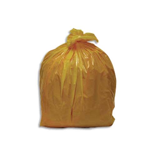 Boîte 250 sacs poubelles traditionnels 110 litres renforcés translucides  jaune 70x110cm 32 microns NFE