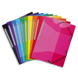 EXACOMPTA Chemise 3 rabats et élastique Iderama en polypropylène 5/10e. Coloris assortis photo du produit