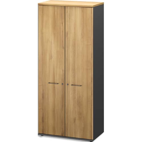 GAUTIER OFFICE Armoire 2 portes pleines Jazz Chêne de bocage - Dimensions : L80 x H183 x P48 cm photo du produit Principale L