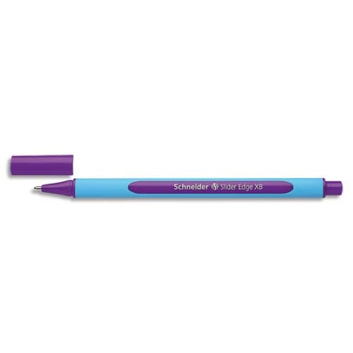 SCHNEIDER Stylo bille SLIDER EDGE à capuchon, pointe large, corps triangulaire, encre indélébile Violette photo du produit Principale L