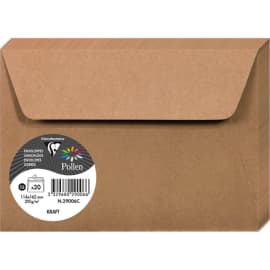 CLAIREFONTAINE Paquet de 20 enveloppes 120g POLLEN 11,4x16,2cm (C6). Coloris Kraft photo du produit
