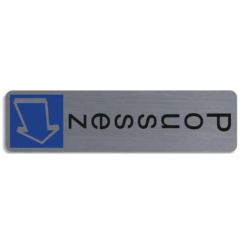 EXACOMPTA Plaque verticale adhésive imitation aluminium Poussez 4,4x16,5 cm 67157E photo du produit Principale L