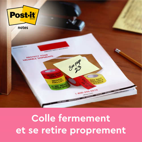 POST-IT Lot de 12 blocs repositionnables de 100 feuilles 38 x 51 mm Jaune 653E photo du produit Secondaire 3 L