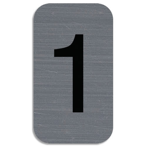 EXACOMPTA Plaque adhésive imitation Aluminium Chiffre 1 2,5x4,4 cm 67181E photo du produit Principale L