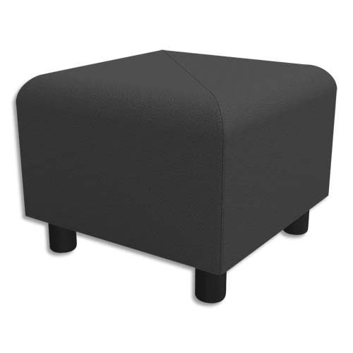 Pouf carré Izar Gris moyen Trevira en tissu polyester, structure métallique photo du produit Principale L