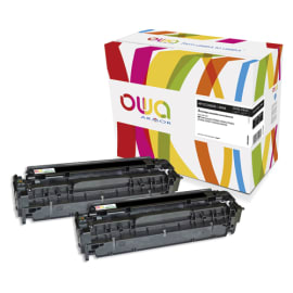 OWA Pack de 2 toners compatibles Noir HPCC530AD/CNO 718 K35132OW photo du produit