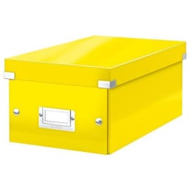 LEITZ Boîte de rangement DVD Click&Store Office. Contenance 20 DVD standard ou 40 slim. Coloris jaune photo du produit