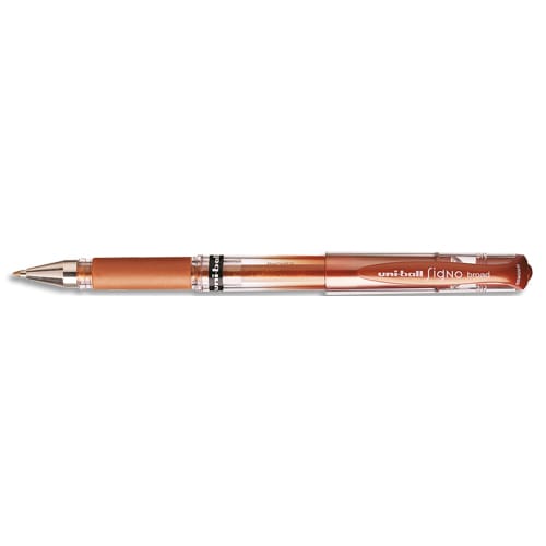 UNI-BALL Stylo encre gel Signo Broad avec grip et capuchon. Pointe large 1mm. Couleur bronze. photo du produit Principale L