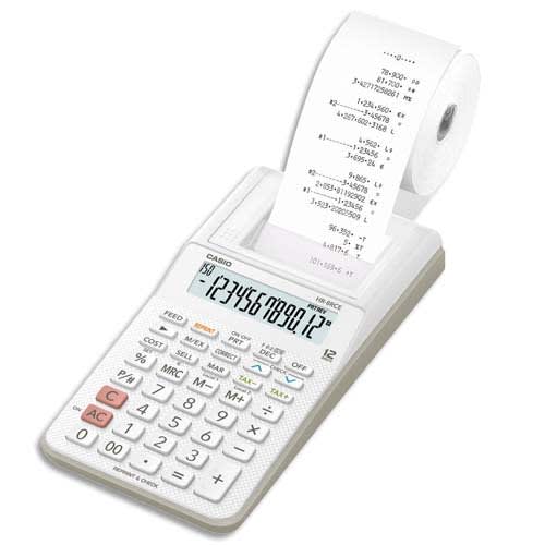 CASIO Calculatrice imprimante portable 12 chiffres HR-8 RCE Blanche photo du produit Principale L