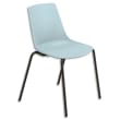 Chaise Cléo polyvalente coque en polypropylène bleu azur, 4 pieds noirs en métal photo du produit