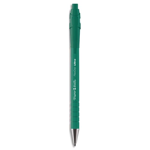 PAPERMATE Stylo bille Flexgrip pointe moyenne rétractable encre Verte corps caoutchouc photo du produit Principale L