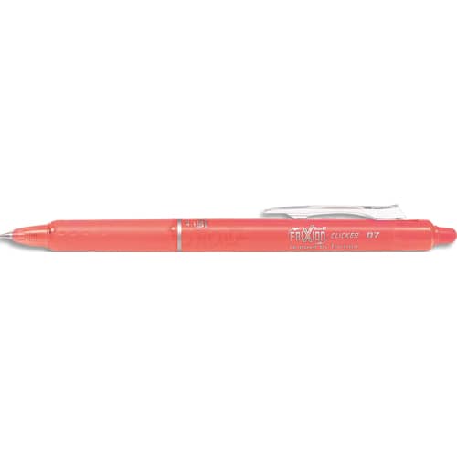 PILOT Stylo rétractable et rechargeable FRIXION CLICKER 0,7mm. Encre effaçable+gomme intégrée.Rose corail photo du produit Principale L