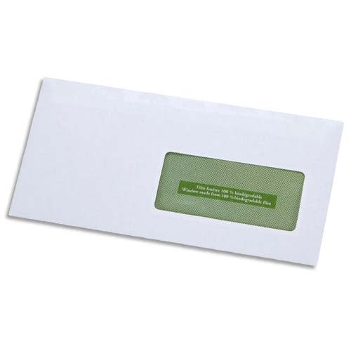 GPV Boîte de 500 enveloppes recyclées extra Blanches Erapure, format DL 110x220mm fenêtre 45x100mm 80g photo du produit Principale L