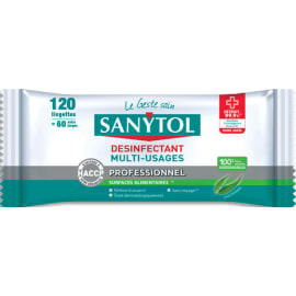 SANYTOL Paquet de 120 lingettes désinfectantes multi-usages photo du produit