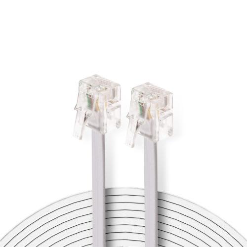 APM Câble ADSL, RJ11, mâle / mâle, blanc, 2m photo du produit Principale L