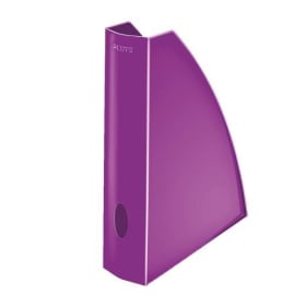 LEITZ Porte-revues Wow. Dimensions (hxp) : 31,2 x 25,8 cm. Dos de 7,5 cm. Coloris Violet photo du produit