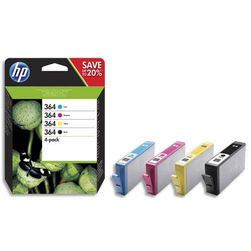 HP Multipack Jet d'encre Noir+couleur 364 N9J73AE photo du produit Principale L