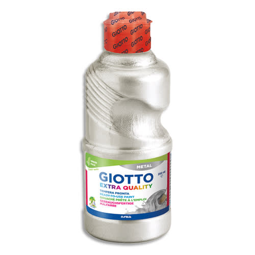 GIOTTO Flacon de 250 ml de gouache métallisée de couleur argent photo du produit Principale L