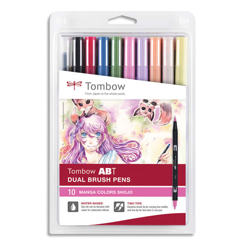 TOMBOW Pochette de 10 feutres double pointe ABT brush Manga Soho. Feutres base eau double pointe. photo du produit Principale L