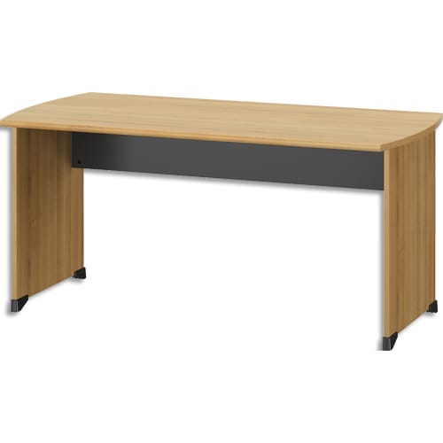 GAUTIER OFFICE Table bureau L160 cm avec voile de fond Jazz Chêne de bocage - Dim. : L160 x H74 x P80 cm photo du produit Principale L