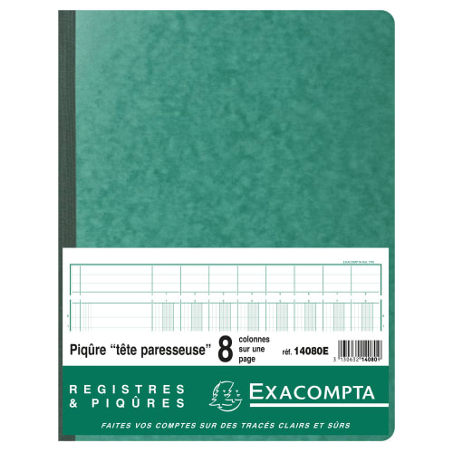 EXACOMPTA - EXACOMPTA Piqûre 32x25cm à tête paresseuse 8 colonnes