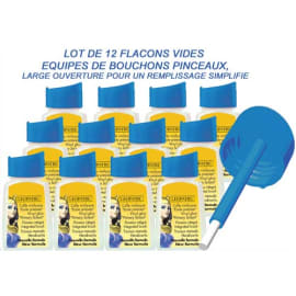 CLEOPATRE Lot de 12 flacons vides 80ml / bouchon avec pinceau intégré photo du produit