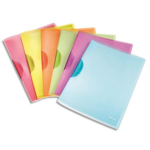 LEITZ Chemise à clip en polypropylène color clip Rainbow couleurs assorties photo du produit Principale L