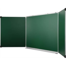 ULMANN Tableau triptyque en acier émaillé Vert, crochets porte-cartes, porte-accessoires, Ft L400xH120 cm photo du produit