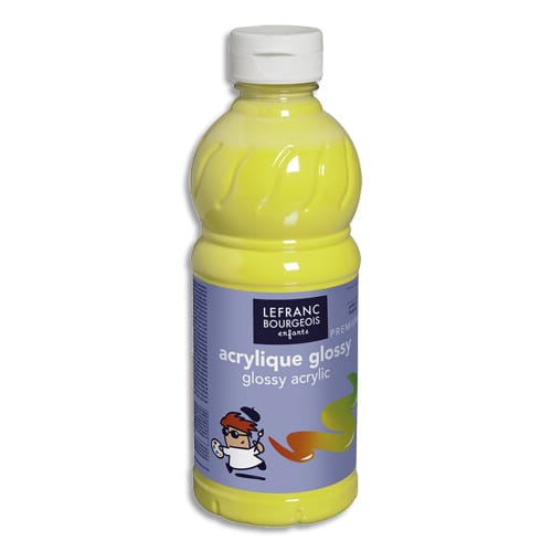 LEFRANC BOURGEOIS Flacon de 500ml gouache Glossy Jaune primaire photo du produit Principale L