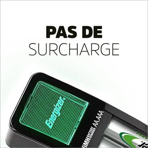 ENERGIZER - Mini Chargeur pour piles rechargeables AA/AAA + 2