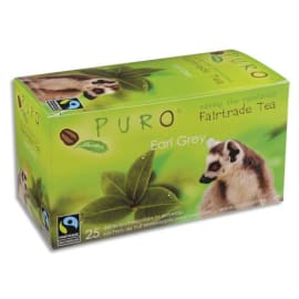 PURO Boîte de 25 sachets de thé Earl Grey enveloppés Fairtrade Tea photo du produit