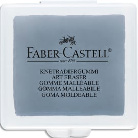 FABER CASTELL Gomme MIE DE PAIN grise. Pour les dessins réalisés au fusain et pastel. Boîte de stockage photo du produit