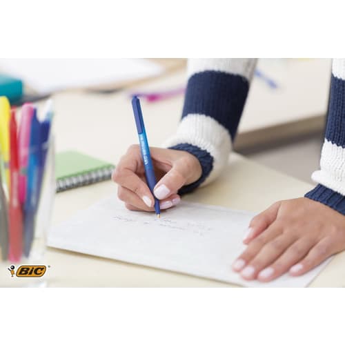 BIC Stylo bille rétractable Antimicrobien. Pointe Moyenne 1mm