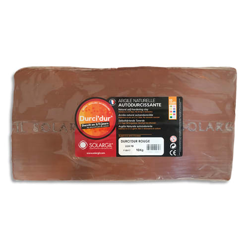 SOLARGIL Argile naturelle autodurcissante DURCI'DUR / Pain de 10kg Rouge photo du produit Principale L