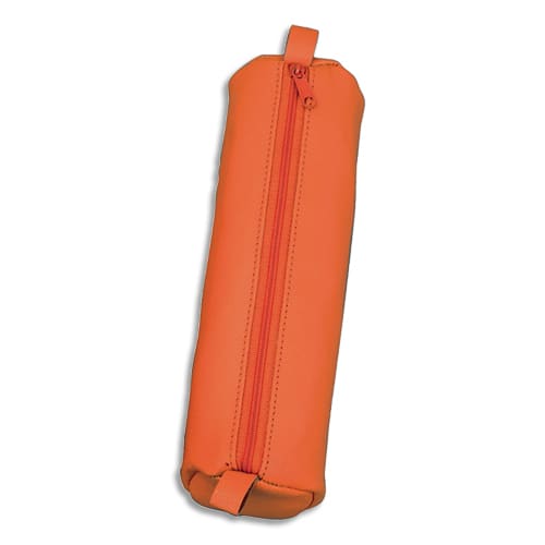 LIGHTPAK Trousse ronde en cuir 21x6cm. Coloris Orange photo du produit Principale L