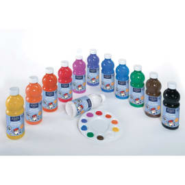 LEFRANC BOURGEOIS Gouache liquide - flacon 500 ml x 12 - couleurs assorties - ultra lavable photo du produit