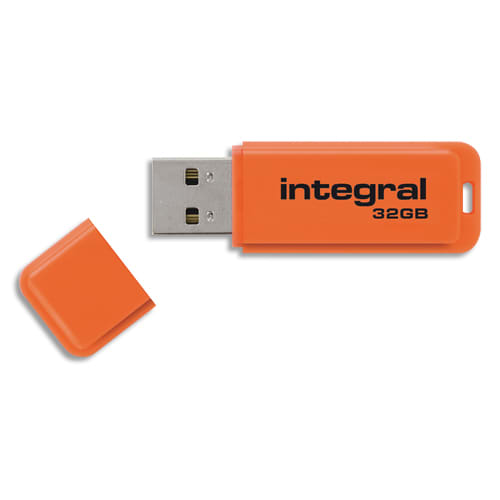 INTEGRAL Clé USB 3.0 Neon 32Go Orange INFD32GoNEONOR3.0 photo du produit Principale L