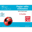 PLEIN CIEL Pochette de 12 feuilles papier millimétré 90g format 21x29,7cm photo du produit