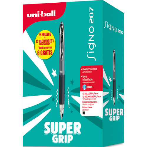 UNIBALL 12 SIGNO RETRACT. 0.7MM UNI + 6 RECH+6 GRATUIT photo du produit Principale L