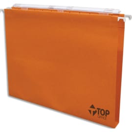 TOP OFFICE Boîte 25 dossiers suspendus pour tiroir. Fond 15 mm. Coloris Orange photo du produit