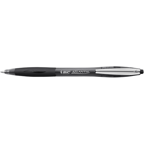 Stylo-bille rétractable BIC Atlantis Original, pointe moyenne, noir, lot de  8, L'original : apparence classique, touche classique Lot de 8 