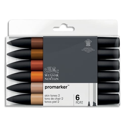 WINSOR & NEWTON Set de 6 PROMARKER Ton Chair 7040 photo du produit Principale L