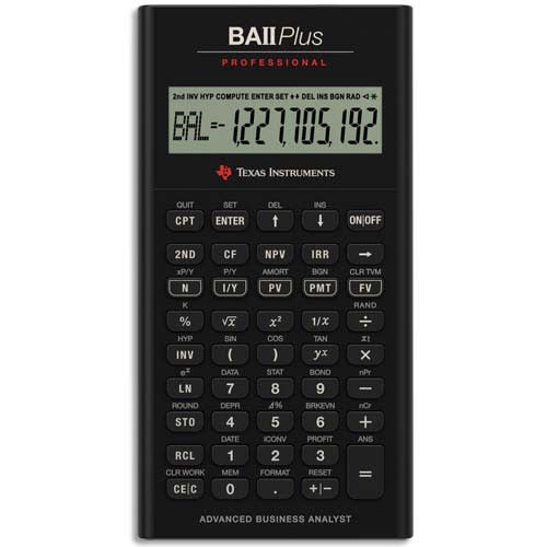 TEXAS INSTRUMENTS Calculatrice financière BA II Plus Pro IIBAPRO/TBL/4E6/B photo du produit Principale L