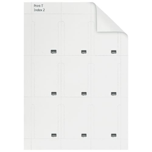 NOBO Pack de 80 fiches T imprimables Indice 2 - Blanc - 2402002 photo du produit