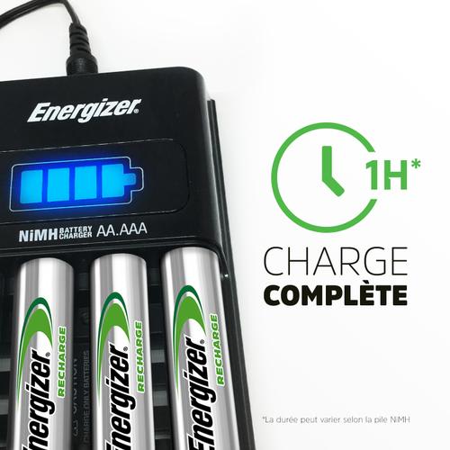 ENERGIZER Chargeur 1h 4 piles AA 2300 mAh